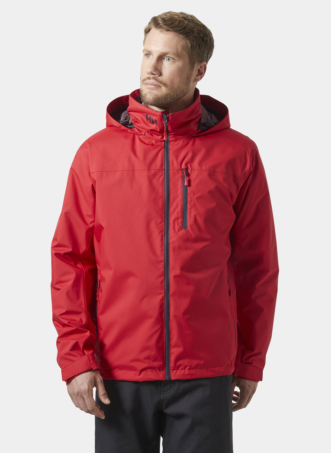 Helly Hansen 赤 フード付きジャケット Logo Medical Jackets | Helly Hansen Men's Red Crew Hooded