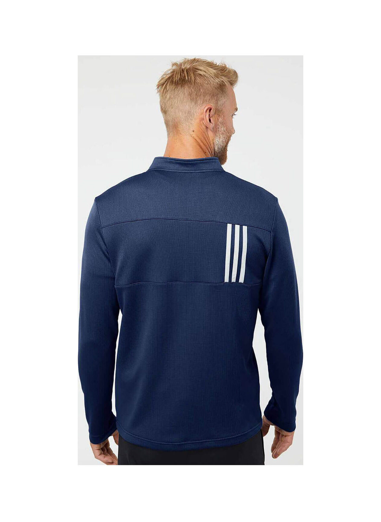 Adidas Men's Team Navy Blue / Grey 3-Stripes Double Knit Quarter