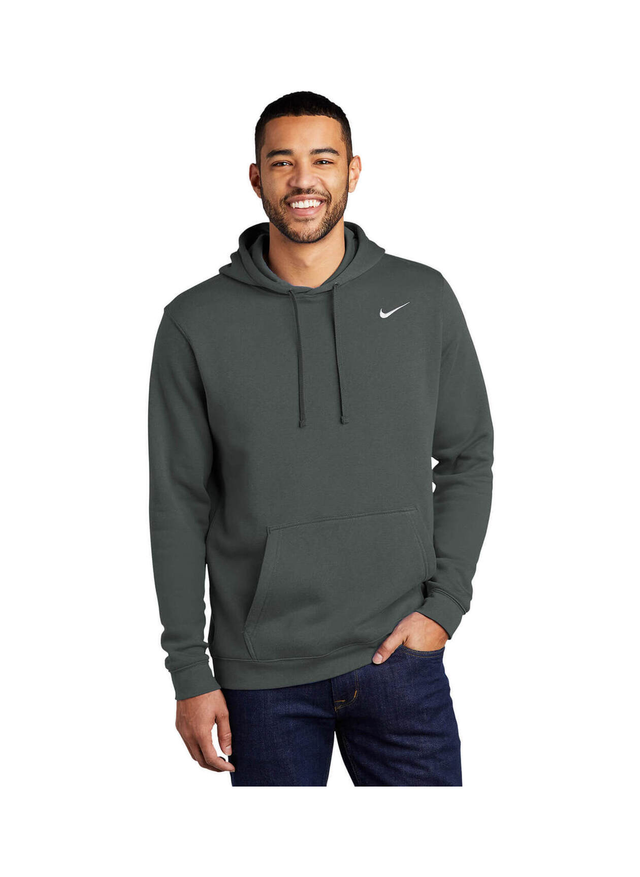 nike team club fleece hoodie anthracite