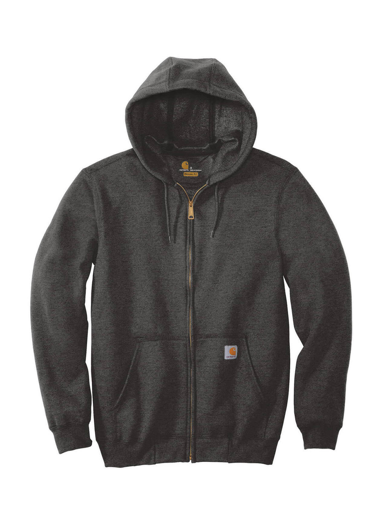 Carhartt Men's Black Midweight Hooded Zip-Front Sweatshirt
