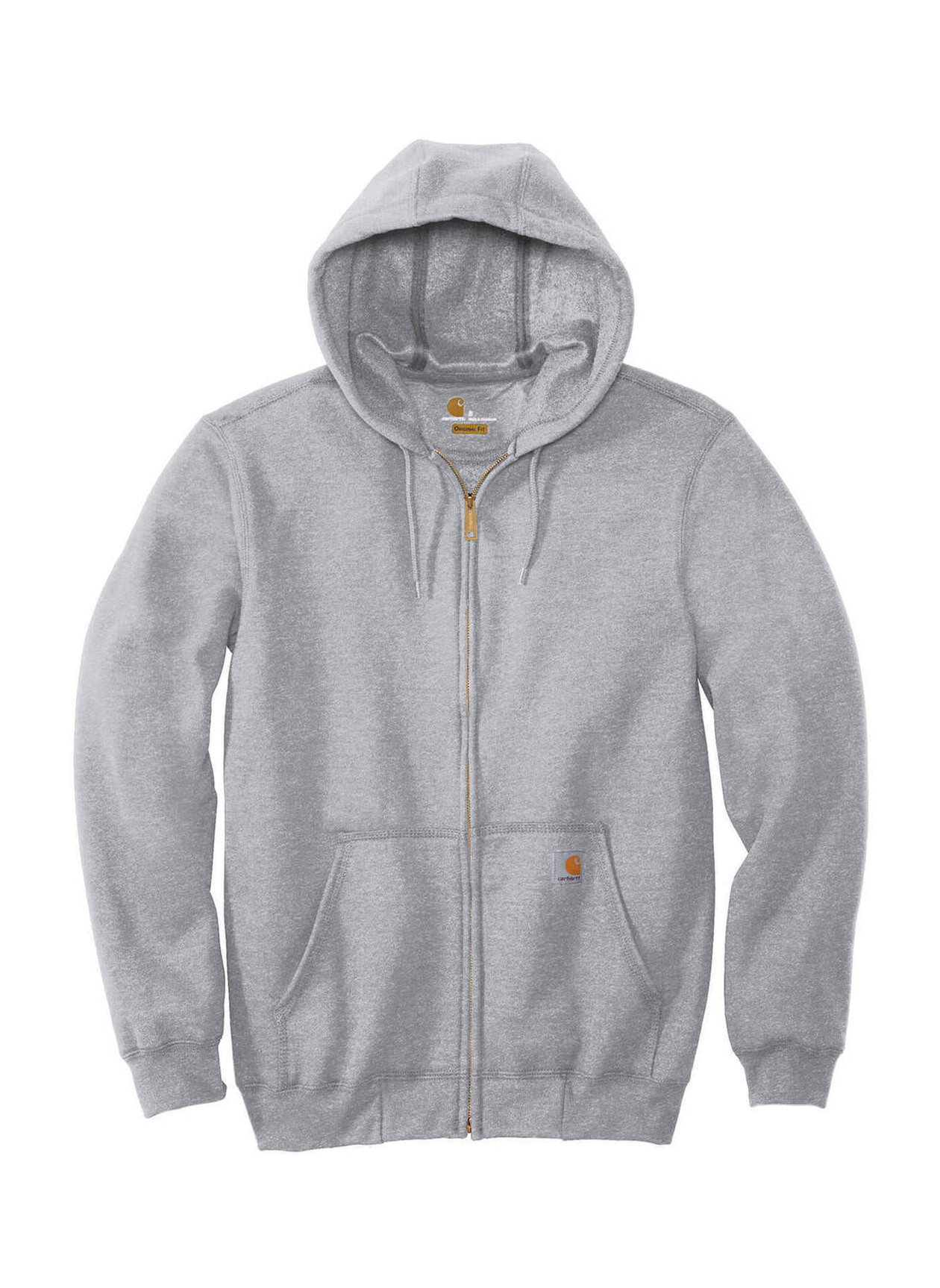 Carhartt Men's Heather Grey Midweight Hooded Zip-Front