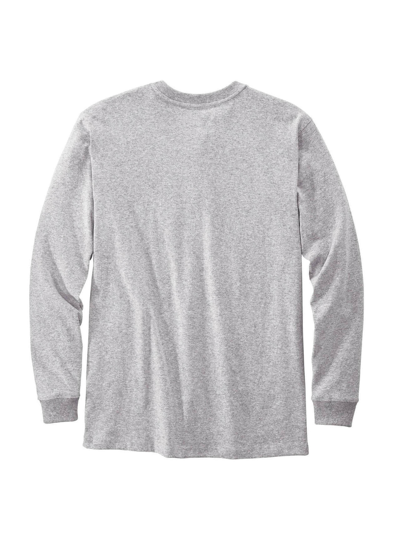 Carhartt Men's Heather Grey Long-Sleeve Henley T-Shirt