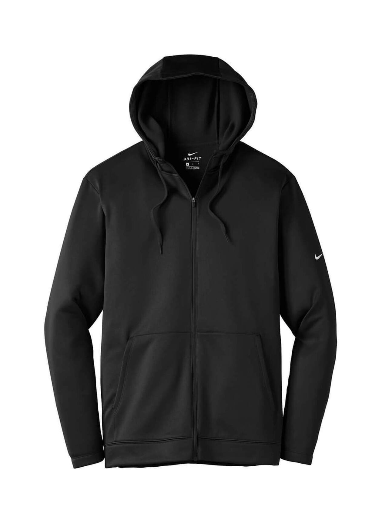 Nike Men's Black Therma-FIT Full-Zip Fleece Hoodie