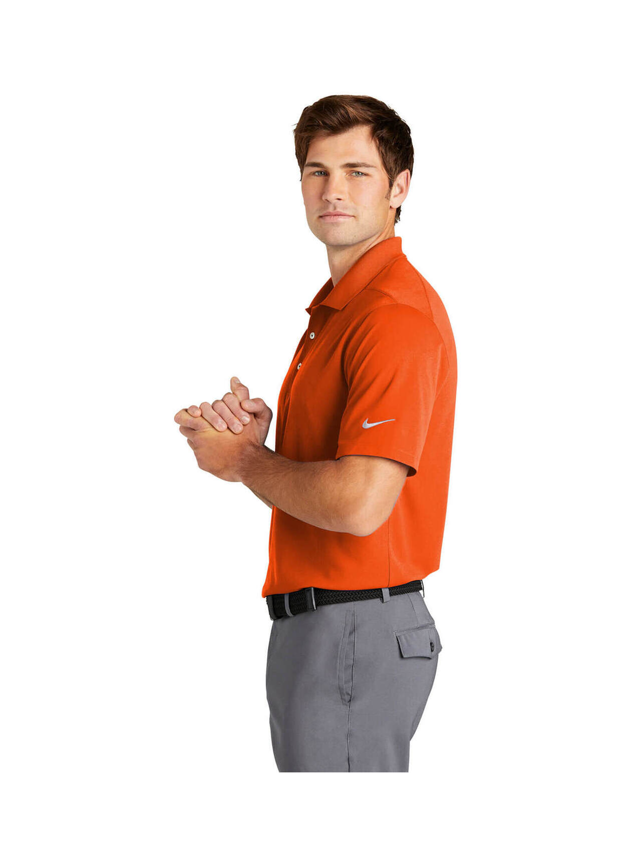 orange nike golf polo